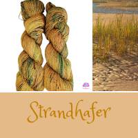Handgefärbte Sommer-Sockenwolle, 4fach, mit Baumwolle, Farbe: "Strandhafer" Bild 3