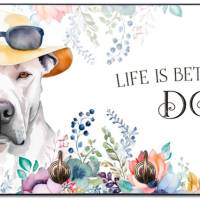 Hundegarderobe LIFE IS BETTER WITH A DOG mit Dogo Argentino Bild 1