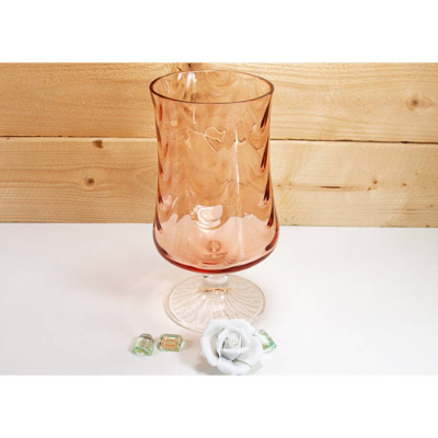 Vintage Vase Rosalinglas Pressglas rosa Blumenvase, Glasvase, alte Vase, Trödel Dings da