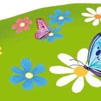 Kinderbordüre: Bunte Blumenwiese mit Schmetterlingen - selbstklebend - 13,5 cm Höhe Bild 7