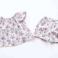 Baby-Set, kurzärmlige Bluse und Bloomers,74 80, Rosenprint, Upcycling Bild 5