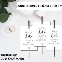 PDF Wunderkerzen Anhänger für Hochzeitstanz | DIY Wunderkerzen Anhänger zum selbst drucken | Lasst Liebe leuchten Bild 2