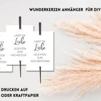 PDF Wunderkerzen Anhänger für Hochzeitstanz | DIY Wunderkerzen Anhänger zum selbst drucken | Lasst Liebe leuchten Bild 3
