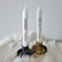 weiße Kerze mit Spruch und Blume, schöne Tischdeko zur Taufe oder Gastgeschenk Hochzeit, kleines Mitbringsel Bild 4