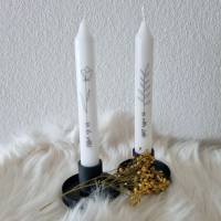 weiße Kerze mit Spruch und Blume, schöne Tischdeko zur Taufe oder Gastgeschenk Hochzeit, kleines Mitbringsel Bild 5