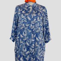 Damen Tunika Kleid Blau-Batik Hellblau/Königsblau Bild 1