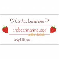 Individuelle Aufkleber für Erdbeer-Marmelade 24 Stück  | Personalisiert Bild 1