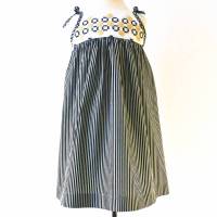 Kleid mit Stickerei in 98 /104, Upcyclingkleid, Sommerkleid, Strandkleid, Trägerkleid Bild 6