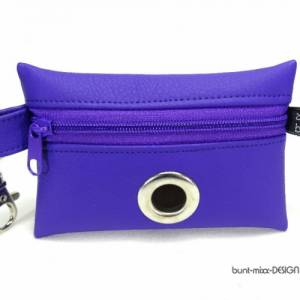Hundekotbeutel Spender Täschchen lila violett Kunstleder hochwertig, große Öse, by BuntMixxDESIGN Bild 6