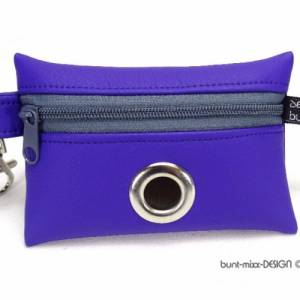 Hundekotbeutel Spender Täschchen lila violett Kunstleder hochwertig, große Öse, by BuntMixxDESIGN Bild 7