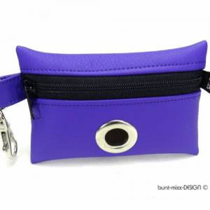 Hundekotbeutel Spender Täschchen lila violett Kunstleder hochwertig, große Öse, by BuntMixxDESIGN Bild 8