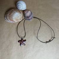 Halskette mit Lampwork-Anhänger Seestern schwarz Bild 3
