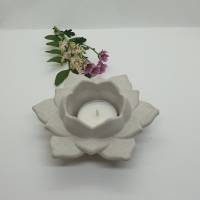 Teelichthalter Kerzenhalter Lotusblume Blüte Blume Seerose Beton Betondeko Wohndeko Geschenk Bild 2