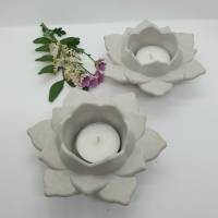 Teelichthalter Kerzenhalter Lotusblume Blüte Blume Seerose Beton Betondeko Wohndeko Geschenk Bild 4