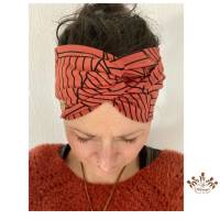 breites Stirnband, elastisches Bandana, Turban Haarband Damen, Wickelhaarband in kupfer Bild 1