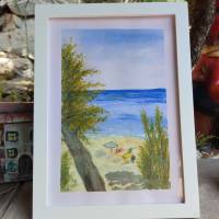 Aquarell, DIN A4 "Strandurlaub", original & signiert Bild 4