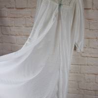 True Vintage Morgenmantel Dessous Mantel Cape Nachthemd 40 42 L Weiße Spitze Satin Shabby Look Bild 5