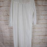 True Vintage Morgenmantel Dessous Mantel Cape Nachthemd 40 42 L Weiße Spitze Satin Shabby Look Bild 6