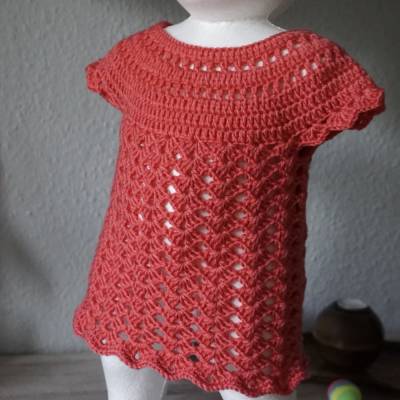 Gehäkeltes Mädchenkleid, Kleidchen Größe 62/68 ♡ amigoll9 ♡ Handarbeit 706