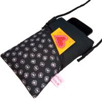 Handytasche zum Umhängen Pusteblume schwarz Crossbag handmade aus Baumwollstoff 2 Fächer Farb- und Musterauswahl Bild 2