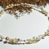 Unikatkette Naturperlen Äthiopische Opal auf einen feinen Schmuckdraht gefädelt Bild 9