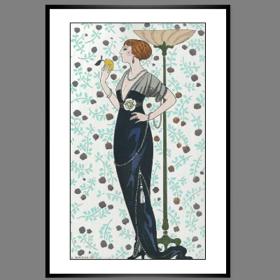 Mode Fashion Illustration 1913 Abendkleid Paris  KUNSTDRUCK Poster - Modemagazin Vintage Art - Shabby - Kunst - Wanddeko