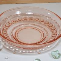 Vintage Schale Pressglas rosa, Schälchen, Rosalinglas im Art Deco, Glasschale, Glas, Trödel Dings da Bild 3