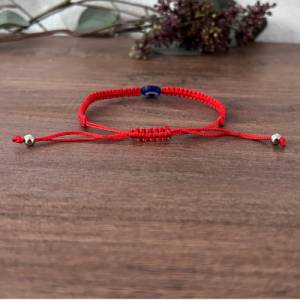Rotes Makramee Armband mit Nazar Auge - Mystische Bedeutung und Spirituelle Energie in Handarbeit gefertigt, Armband Ges Bild 3