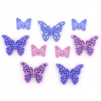 Knopf, Sweet Butterflies, ~ 15 x 12 - 25 x 21 mm, 10 Stk., bunt Bild 1
