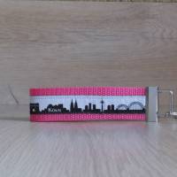 Schlüsselanhänger Geschenk-Schlüsselband Köln-Anhänger pink schwarz grau Skyline Schlüssel Hausschlüssel Ersatzschlüssel Bild 2