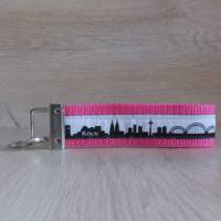Schlüsselanhänger Geschenk-Schlüsselband Köln-Anhänger pink schwarz grau Skyline Schlüssel Hausschlüssel Ersatzschlüssel Bild 3