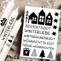 Weihnachten  3 - Kerzentattoos DIN C6 Kerzensticker - Hygge Skandi God Jul Dalapferd Advent Winterzauber Weihnachtsfest Bild 1