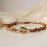 Armband Makrameeband mit Kristallglas-Element vergoldet, Geschenke für Frauen, Geburtstag Bild 5