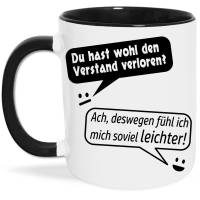 Verstand Verloren Spruch Tasse Lustig - Geschenk verrückte Freundin Kollegin - Psychologie Therapie Sprüche Kaffeetasse Bild 1