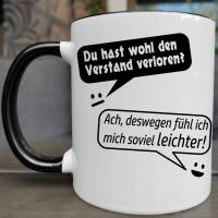 Verstand Verloren Spruch Tasse Lustig - Geschenk verrückte Freundin Kollegin - Psychologie Therapie Sprüche Kaffeetasse Bild 2