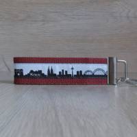 Schlüsselband Geschenk-Schlüsselanhänger Köln-Anhänger schwarz grau weinrot Skyline Autoschlüssel Hausschlüssel Bild 2