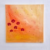 Abstrakte Blumen Malerei Acrylmalerei Bild Gemälde Wandbild Orange Bild 4