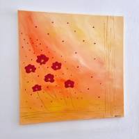 Abstrakte Blumen Malerei Acrylmalerei Bild Gemälde Wandbild Orange Bild 5