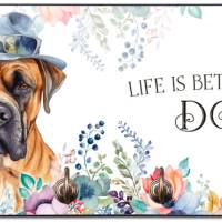 Hundegarderobe LIFE IS BETTER WITH A DOG mit Boerboel Bild 1