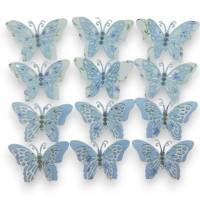 12 Stanzteile Streudeko Schmetterlinge 3D, Duo Papier, Kartengestaltung, Deko, Scrapbooking, Junk Journal Bild 2