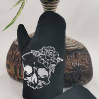 Ofenhandschuh Totenkopf mit Blume Bild 3