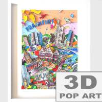 Frankfurt Main 3D pop art bild skyline fine art 3D konstruktion geschenk personalisierbar städtebilder limitiert Bild 9