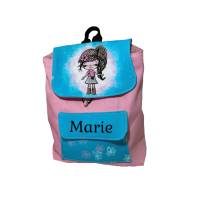 Set Kleid und passender Kindergarten Rucksack - mit oder ohne Namen - mit Wunschnamen Kinderrucksack - Tasche für Mädche Bild 10