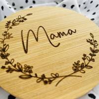 personalisierter Untersetzer aus Bambus  |  individuelles Geschenk zur Hochzeit oder zum Geburtstags | Jubiläum der Firm Bild 6