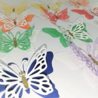 12 Stanzteile Streudeko Schmetterlinge 3D, Regenbogen, Papier, Kartengestaltung, Deko, Scrapbooking, Junk Journal Bild 1