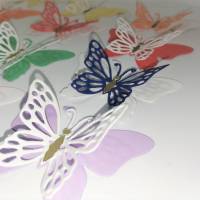 12 Stanzteile Streudeko Schmetterlinge 3D, Regenbogen, Papier, Kartengestaltung, Deko, Scrapbooking, Junk Journal Bild 2