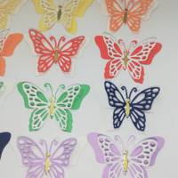12 Stanzteile Streudeko Schmetterlinge 3D, Regenbogen, Papier, Kartengestaltung, Deko, Scrapbooking, Junk Journal Bild 4