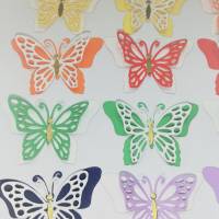 12 Stanzteile Streudeko Schmetterlinge 3D, Regenbogen, Papier, Kartengestaltung, Deko, Scrapbooking, Junk Journal Bild 5