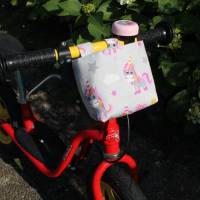 Lenkertasche Einhorn grau pink / Rollertasche / Fahrradtasche / Dreiradtasche Bild 7