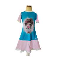 Kleid rosa mit Armlängenauswahl- Sommerkleid Rüschenkleid für Mädchen in verschiedenen Größen Bild 1